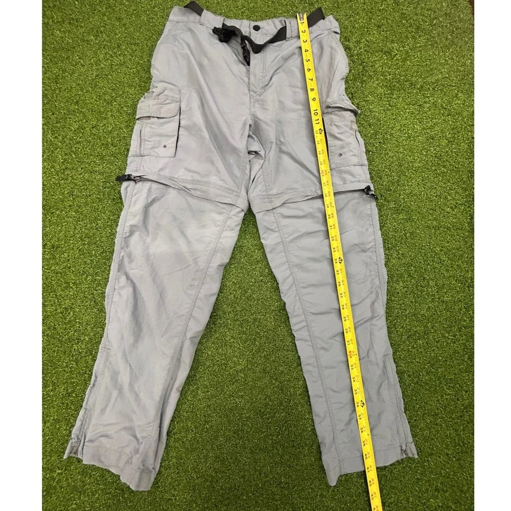 Magellan Outdoors Mens Gray Convertible Hiking Cargo Pants Zip Off Shorts